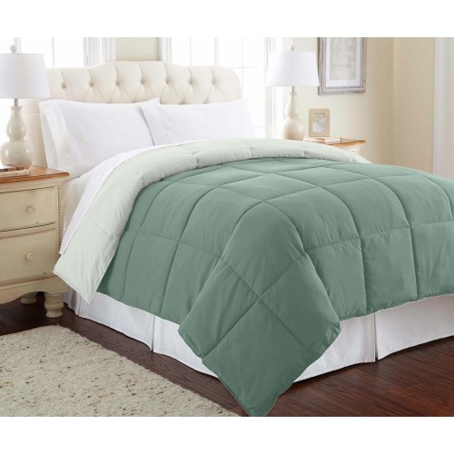 Comforters & Bedspreads| Amrapur Overseas Down alt comforter Ivory Reversible King Comforter (Microfiber with Down Alternative Fill) - AC44802