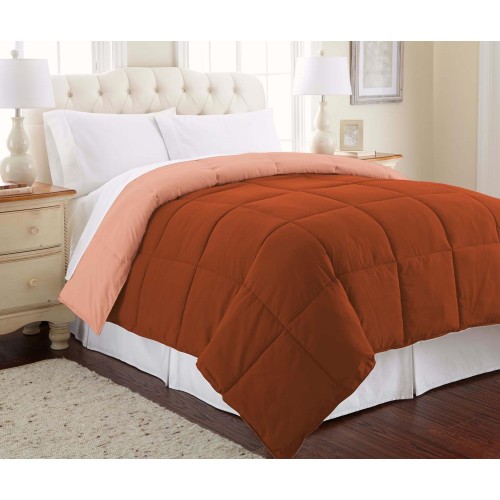 Comforters & Bedspreads| Amrapur Overseas Down alt comforter Rust Reversible King Comforter (Microfiber with Down Alternative Fill) - BJ09788