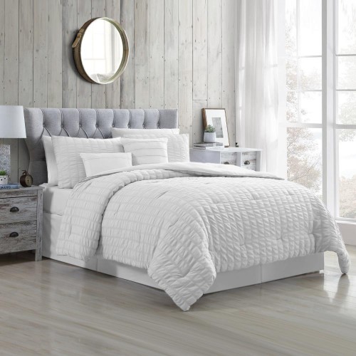 Comforters & Bedspreads| Amrapur Overseas Kane comforter set White Multi Reversible King Comforter (Blend with Polyester Fill) - ZC74311