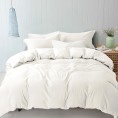 Comforters & Bedspreads| Amrapur Overseas Linen duvet set White Abstract Reversible Queen Duvet (Blend with Polyester Fill) - BI95600