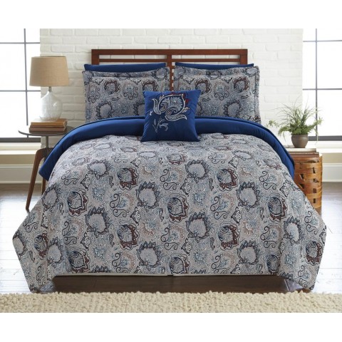 Comforters & Bedspreads| Amrapur Overseas Printed reversible complete bed set Multi Abstract Reversible King Comforter (Blend with Polyester Fill) - LW57218