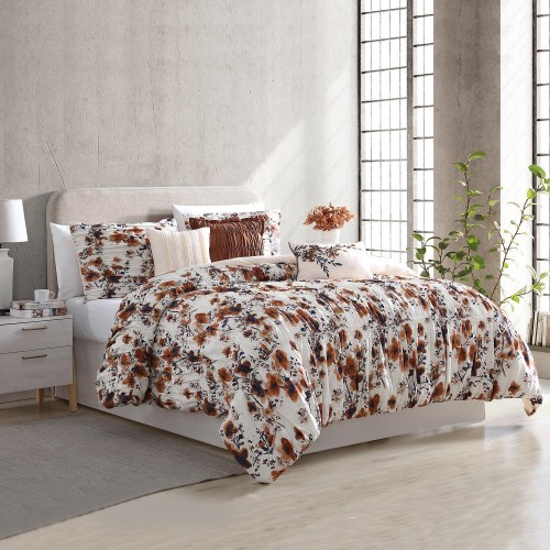 Comforters & Bedspreads| Amrapur Overseas Printed textured comforter set Multi Reversible Queen Comforter (Blend with Polyester Fill) - KA10829