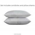 Comforters & Bedspreads| Brookside Coastal Gray Stripe Reversible Queen Comforter (Polyester with Down Alternative Fill) - FL77464