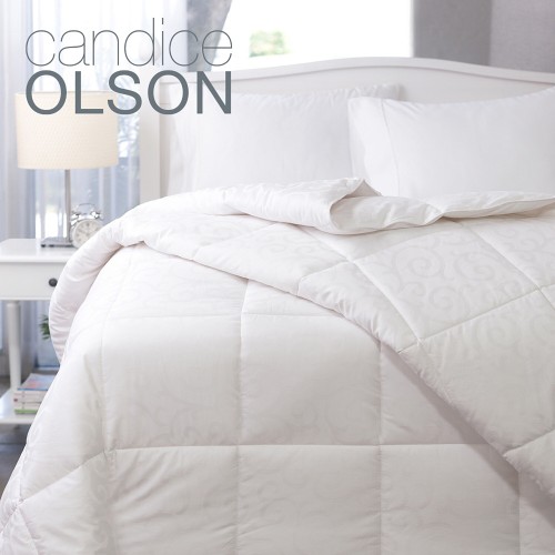 Comforters & Bedspreads| Candice Olson White Solid King Comforter (Cotton with Down Alternative Fill) - PG98708