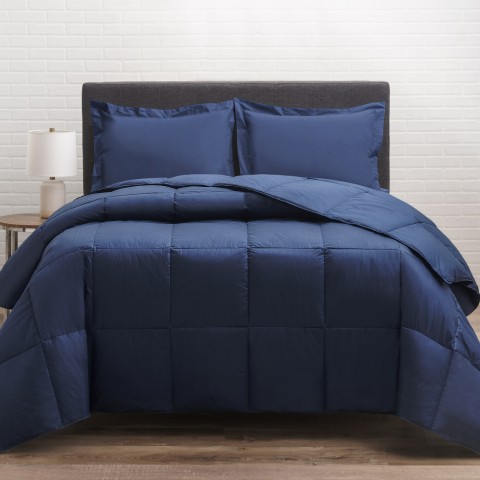 Comforters & Bedspreads| Cozy Essentials Navy Solid King Comforter (Cotton with Down Fill) - BZ54036