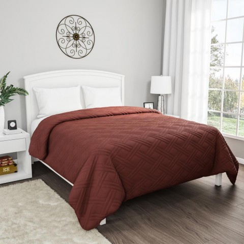 Comforters & Bedspreads| Hastings Home Hastings Home Coverlets Brown Solid Full/Queen Quilt (Polyester with Polyester Fill) - EQ79305