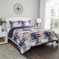 Comforters & Bedspreads| Hastings Home Multi-colored Multi Reversible King Quilt (Polyester with Polyester Fill) - DP14936