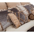 Comforters & Bedspreads| Jennifer Taylor Home Legacy 9 Piece Queen Comforter Set, Gray Gold Embroidered Woven - ND41875