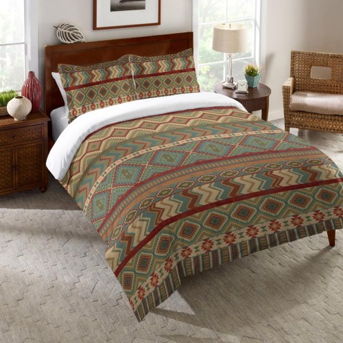 Comforters & Bedspreads| Laural Home Country Mood Sage Multi King Comforter (Cotton with Polyester Fill) - XM53554