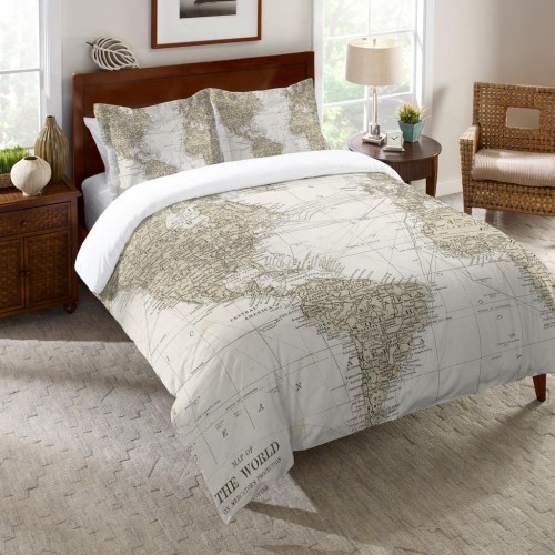 Comforters & Bedspreads| Laural Home Get Out and See the World Multi-colored Multi King Comforter (Cotton with Polyester Fill) - FT68364