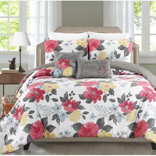 Comforters & Bedspreads| MHF Home MHF Home Gretchen Comforter-Set Multi Floral King Comforter (Polyester with Polyester Fill) - GW99714