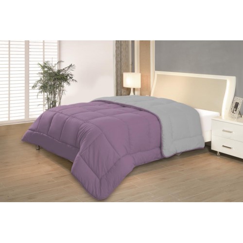 Comforters & Bedspreads| R2Zen Down Alternative Purple/Gray Solid Reversible Full/Queen Comforter (Microfiber with Polyester Fill) - MC65408
