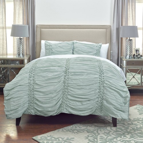Comforters & Bedspreads| Rizzy Home Chelsea Cane King Quilt Salt Blue Solid King Quilt (Cotton with Polyester Fill) - CQ99268