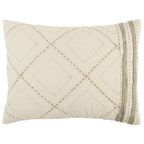 Comforters & Bedspreads| Rizzy Home Lyric Standard Sham Natural Geometric Queen Quilt (Cotton with Fill) - PH33130