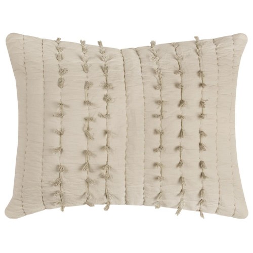 Comforters & Bedspreads| Rizzy Home Piper Standard Sham Light Beige Stripe Queen Quilt (Cotton with Fill) - EN15556