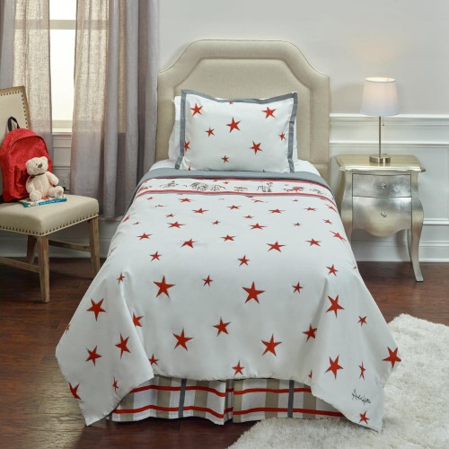 Comforters & Bedspreads| Rizzy Home Punk Rock Animal Stars Twin Comforter White Multi Twin Comforter (Cotton with Polyester Fill) - OJ38718