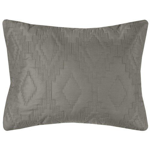 Comforters & Bedspreads| Rizzy Home Tapper Grey Standard Sham Gray Geometric Queen Quilt (Cotton with Fill) - PK19827