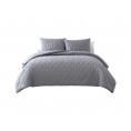 Comforters & Bedspreads| The Nesting Company Larch 3 Piece Comforter Set White Abstract Queen Comforter (Microfiber with Polyester Fill) - BJ77235