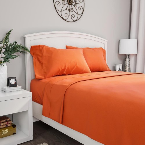 Bed Sheets| Hastings Home Hasting Home-Sheet Queen Microfiber 4-Piece Bed Sheet - IM32960