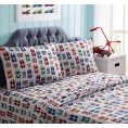 Bed Sheets| MHF Home MHF Home Race Car Dreams Polyester Sheet Set Full Polyester 4-Piece Bed Sheet - YO48046
