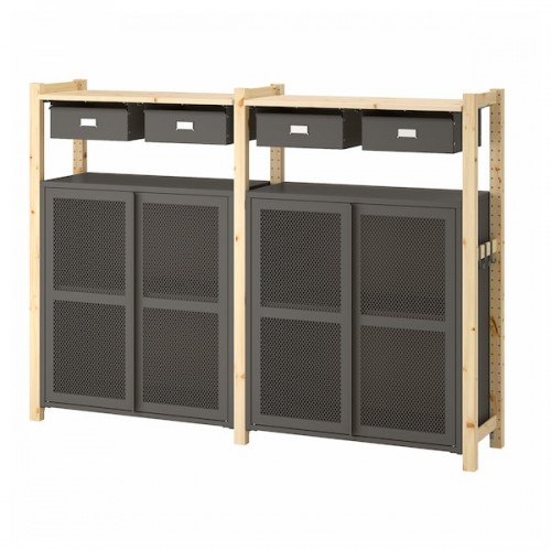 IVAR 2 section storage unit w cabinets