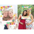 2 in 1 Luau Photo Booth Props Frame Party Supplies Hawaiian Tropical Tiki Birthday Baby Shower Bridal Shower Wedding Decorations Assembly Needed