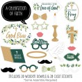 Big Dot of Happiness Elegant Cross Religious Party Photo Booth Props Kit 20 Count