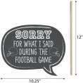 Big Dot of Happiness Funny End Zone Football Tailgating Party Photo Booth Props Kit 10 Piece