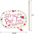 Big Dot of Happiness Funny Floral Let’s Par-Tea Garden Tea Party Photo Booth Props Kit 10 Piece