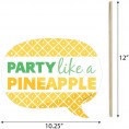 Big Dot of Happiness Funny Tropical Pineapple Summer Party Photo Booth Props Kit 10 Piece