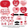 Big Dot of Happiness Happy Valentine’s Day Valentine Hearts Party Photo Booth Props Kit 20 Count