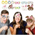 Big Dot of Happiness Hippity Hoppity Glasses & Masks Paper Card Stock Easter Bunny Party Photo Booth Props Kit 10 Count