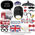 Big Dot of Happiness London British Photo Booth Props Kit 20 Count