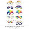 Big Dot of Happiness Love is Love Gay Pride Glasses Paper Card Stock LGBTQ Rainbow Party Photo Booth Props Kit 10 Count