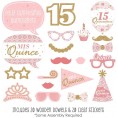 Big Dot of Happiness Mis Quince Anos Quinceanera Sweet 15 Birthday Party Photo Booth Props Kit 20 Count