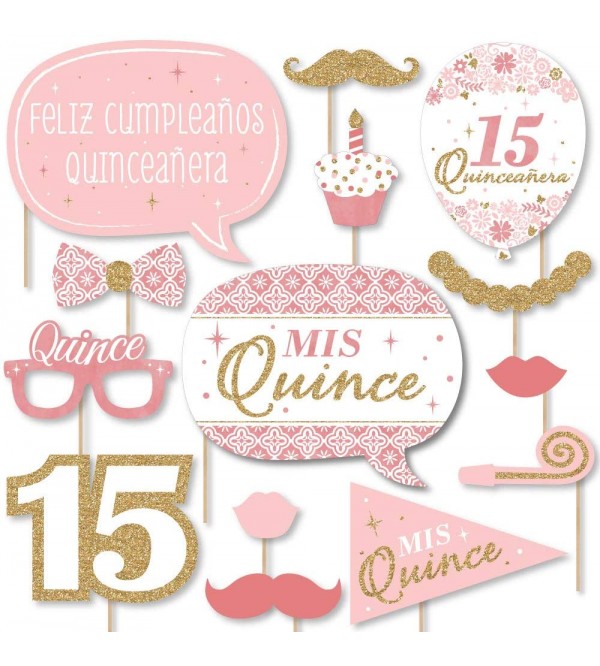Big Dot of Happiness Mis Quince Anos Quinceanera Sweet 15 Birthday Party Photo Booth Props Kit 20 Count