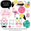 Big Dot of Happiness Pink Flamingo Party Like a Pineapple Tropical Summer Party Photo Booth Props Kit 20 Count