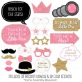 Big Dot of Happiness Pink Twinkle Twinkle Little Star Baby Shower or Birthday Party Photo Booth Props Kit 20 Count