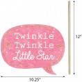 Big Dot of Happiness Pink Twinkle Twinkle Little Star Baby Shower or Birthday Party Photo Booth Props Kit 20 Count