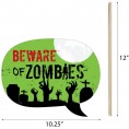 Big Dot of Happiness Zombie Zone Halloween or Birthday Zombie Crawl Party Photo Booth Props Kit 20 Count