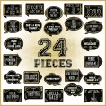 Containlol 24 Piece Roaring 1920's Photo Booth Props Photo Booth Props Black and Gold Retro Music Party Roaring 20s Party Decorations Halloween Party Decoration