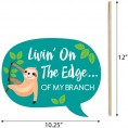Funny Let's Hang Sloth Baby Shower or Birthday Party Photo Booth Props Kit 10 Piece