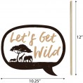 Funny Wild Safari African Jungle Adventure Birthday Party or Baby Shower Photo Booth Props Kit 10 Piece