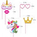 Gold Unicorn Theme and Crown Party Supplies Rainbow Unicorn Theme Large Photo Booth Props Colorful12 pcs-Fully Assembled for Girls Kids Birthday Baby Shower Party