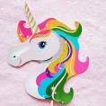 Gold Unicorn Theme and Crown Party Supplies Rainbow Unicorn Theme Large Photo Booth Props Colorful12 pcs-Fully Assembled for Girls Kids Birthday Baby Shower Party