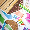 Happy Birthday Party Photo Booth Props | 18 piece set by Paper and Cake | Balloon Animal Cake Ice Cream Candles and more | Great for Kids Birthday Parties and Events