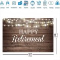 Happy Retirement Backdrop 9x6ft Shinning Lights and Wooden Photo Background Retirement Party Decorations Retirement Party Supplies Glitter Congrats Retirement Photo Booth Props