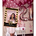 LaVenty Black Gold 21th Birthday Party Photo Booth Props 21th Birthday Photo Frame Birthday Photo Frame