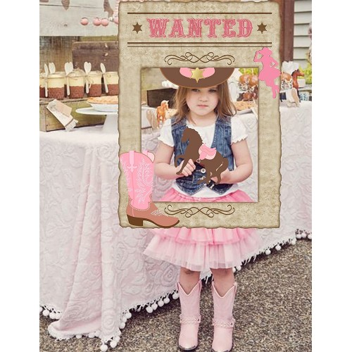 LHKSER 7 Pieces Cowgirl Horse Party Photo Booth Props Kit Cowgirl Theme Photo Booth Prop Set Wild Western Selfie Photo Booth Poster for Cowgirl Rustic Party Supplies