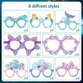 Mermaid Party Decorations Mermaid Themed Glasses Paper Eyeglasses Costume Party Sunglasses Eyewear Summer Beach Photo Booth Props for Kid Adult Birthday Party Favors Dress Up Ornament 32 Pieces